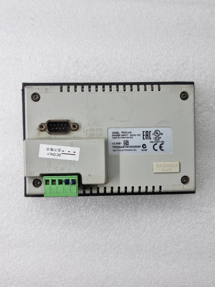 DELTA TP02 TP02G-AS1 24VDC 3W HMI RS232-RS422 TP02GAS1